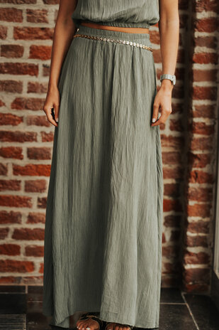 SHAUNA longue jupe kaki