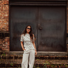SELVORA blouse à pois blanc