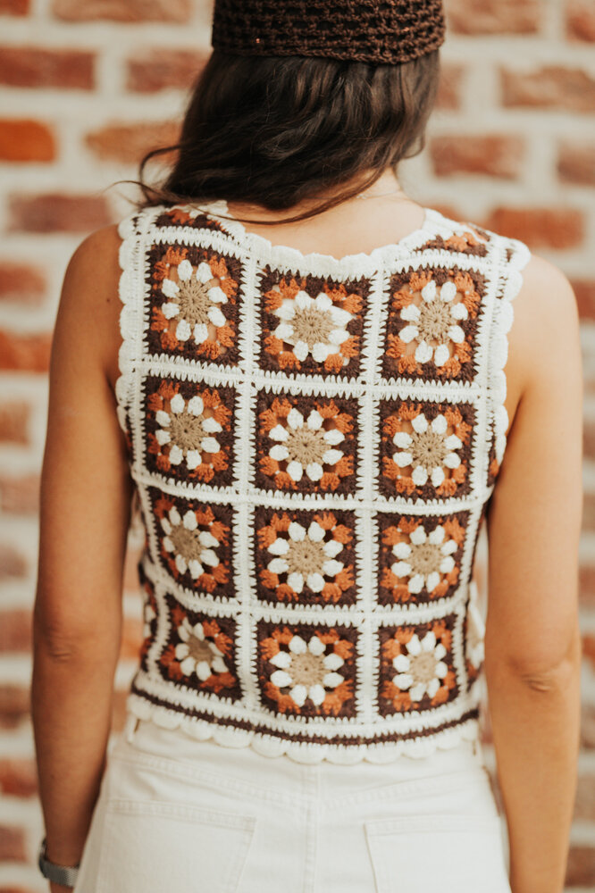 MIRELYA top en crochet marron MIRELYA top en crochet marron