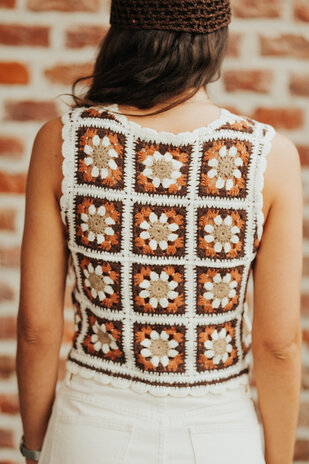 MIRELYA top en crochet marron MIRELYA top en crochet marron