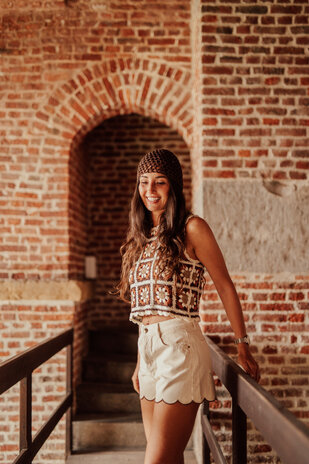 MIRELYA top en crochet marron MIRELYA top en crochet marron