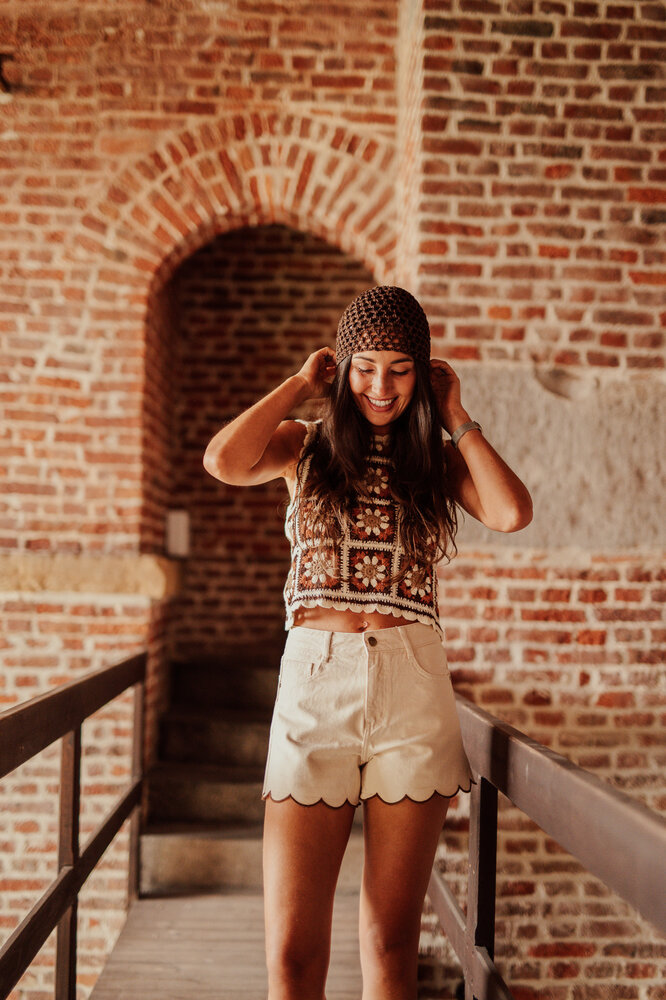MIRELYA top en crochet marron MIRELYA top en crochet marron