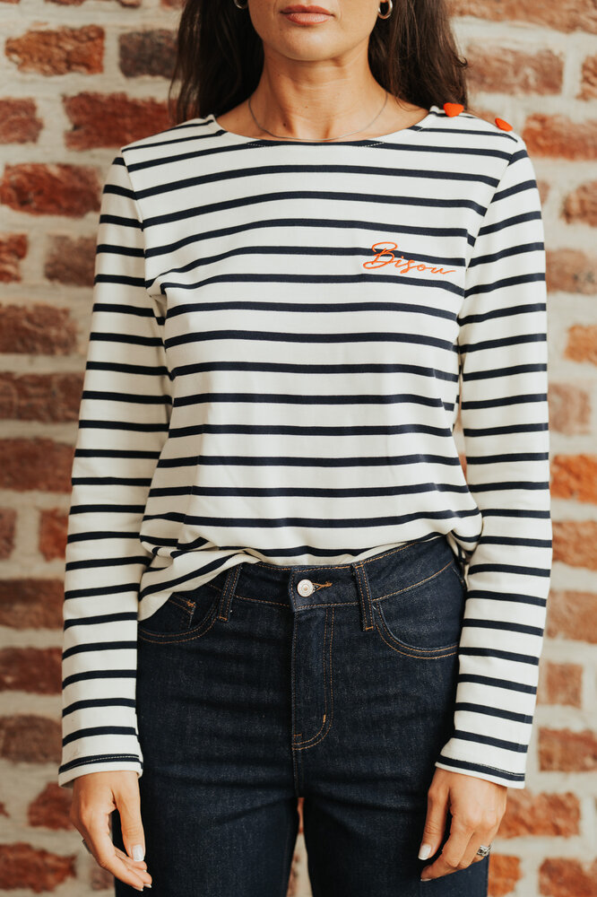 CAMILLE marinière écru et marine
