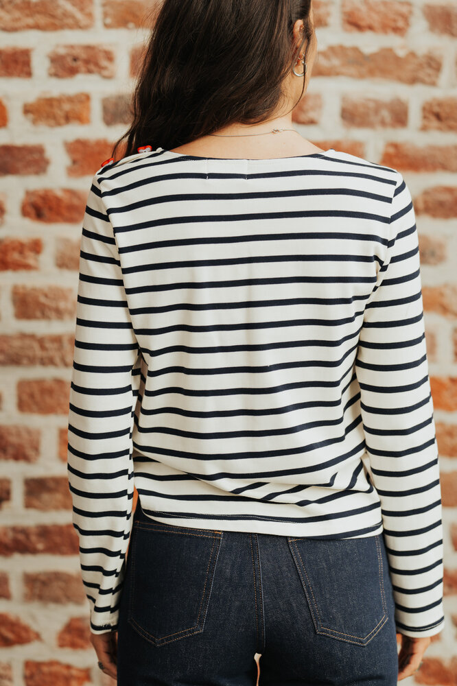 CAMILLE marinière écru et marine