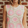 ROSALIE top crochet écru & rose ROSALIE top crochet écru & rose