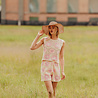 ROSALIE top crochet écru & rose ROSALIE top crochet écru & rose