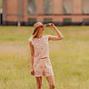 ROSALIE top crochet écru & rose ROSALIE top crochet écru & rose