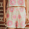 ROSALIE short crochet écru & rose ROSALIE short crochet écru & rose