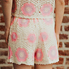 ROSALIE short crochet écru & rose ROSALIE short crochet écru & rose