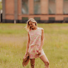 ROSALIE short crochet écru & rose ROSALIE short crochet écru & rose