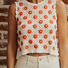 NAELIA top en crochet écru rouge