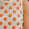 NAELIA top en crochet écru rouge