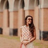 NAELIA top en crochet écru rouge