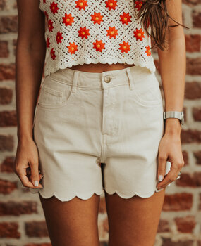 FLEUR short jean taupe