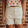 FLEUR short jean taupe