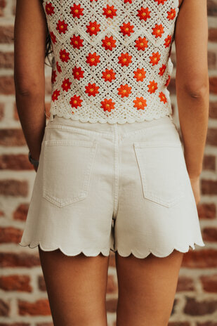 FLEUR short jean taupe