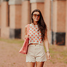 FLEUR short jean taupe