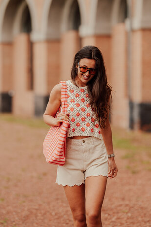 FLEUR short jean taupe