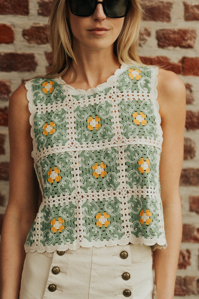 DAISY top crochet vert DAISY top crochet vert