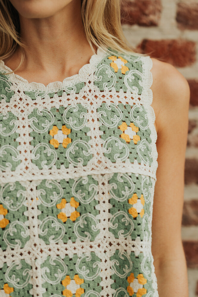 DAISY top crochet vert DAISY top crochet vert