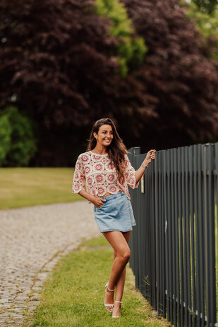JOSEPHINE blouse crochet rose JOSEPHINE blouse crochet rose