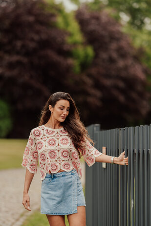 JOSEPHINE blouse crochet rose JOSEPHINE blouse crochet rose