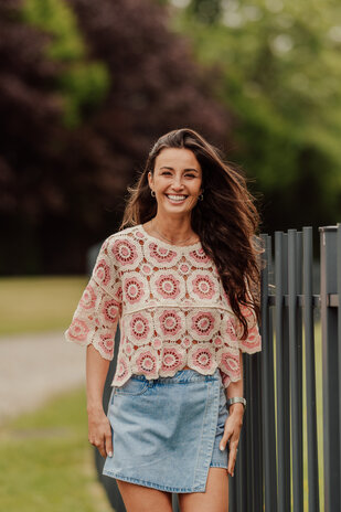 JOSEPHINE blouse crochet rose JOSEPHINE blouse crochet rose