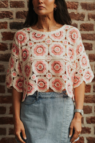 JOSEPHINE blouse crochet rose JOSEPHINE blouse crochet rose