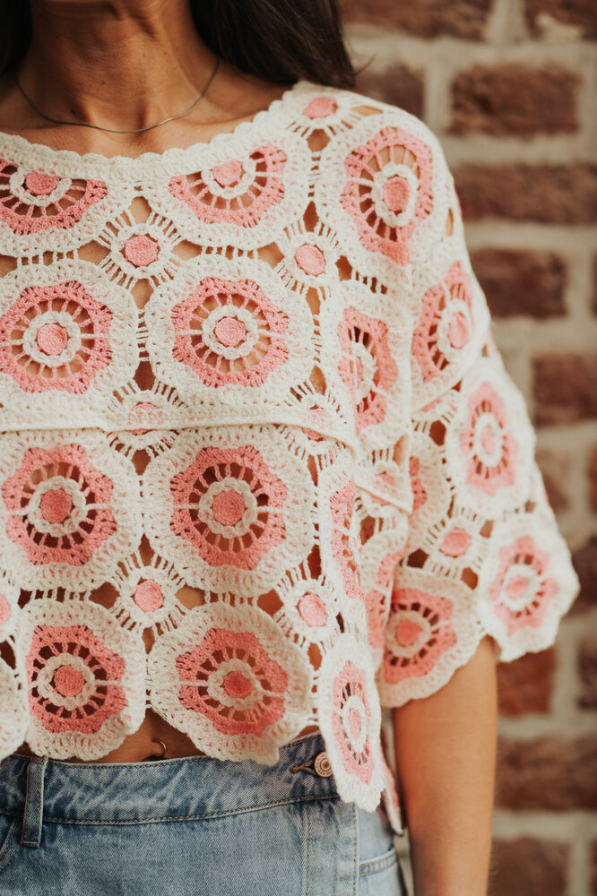 JOSEPHINE blouse crochet rose JOSEPHINE blouse crochet rose