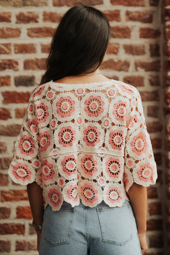 JOSEPHINE blouse crochet rose JOSEPHINE blouse crochet rose