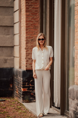 KYRELA pantalon en maille blanc KYRELA pantalon en maille blanc
