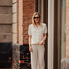 KYRELA pantalon en maille blanc KYRELA pantalon en maille blanc