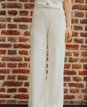 KYRELA pantalon en maille blanc