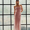 LEANIE robe longue satinée rose LEANIE robe longue satinée rose