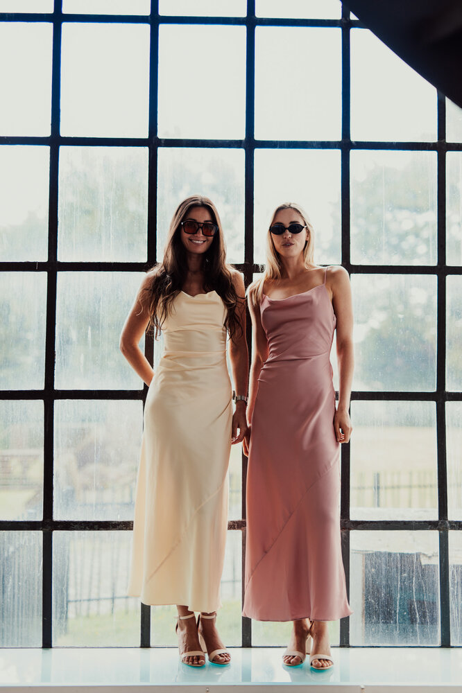 LEANIE robe longue satinée rose LEANIE robe longue satinée rose