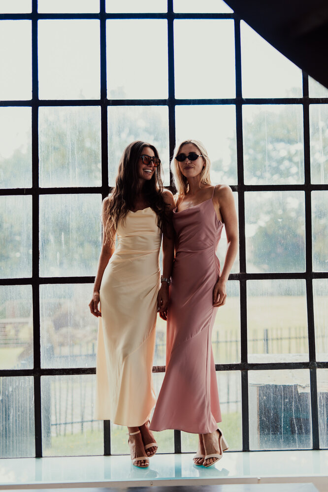 LEANIE robe longue satinée rose LEANIE robe longue satinée rose