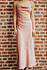 LEANIE robe longue satinée rose