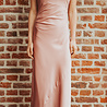 LEANIE robe longue satinée rose LEANIE robe longue satinée rose