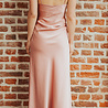 LEANIE robe longue satinée rose LEANIE robe longue satinée rose