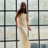 LEANIE robe longue satinée jaune LEANIE robe longue satinée jaune