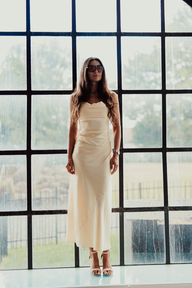 LEANIE robe longue satinée jaune LEANIE robe longue satinée jaune
