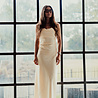 LEANIE robe longue satinée jaune LEANIE robe longue satinée jaune