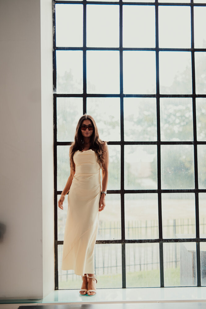 LEANIE robe longue satinée jaune LEANIE robe longue satinée jaune