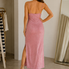 Robe Midi Rose Pailletée Col Cascade DIVIA Robe Midi Rose Pailletée Col Cascade DIVIA