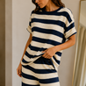 Ensemble Rayé Bleu Marine & Écru NERINA Ensemble Rayé Bleu Marine & Écru NERINA
