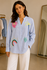 Chemise oversize bleu ciel brodée SELENO Chemise oversize bleu ciel brodée SELENO