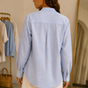 Chemise oversize bleu ciel brodée femme SELENO Chemise oversize bleu ciel brodée femme SELENO