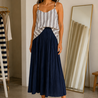 Jupe longue plissée bleu marine femme VERINO Jupe longue plissée bleu marine femme VERINO
