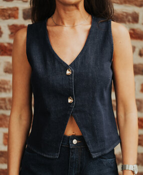 Gilet en jean sans manches THEONIE