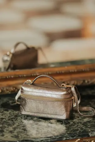 Sac taupe brillant VANITY